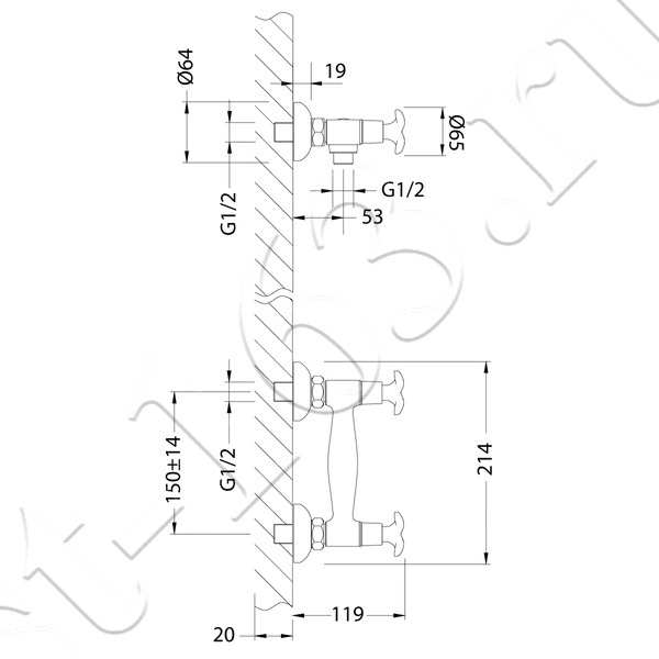 Смеситель Lemark Flora LM0103C для душа