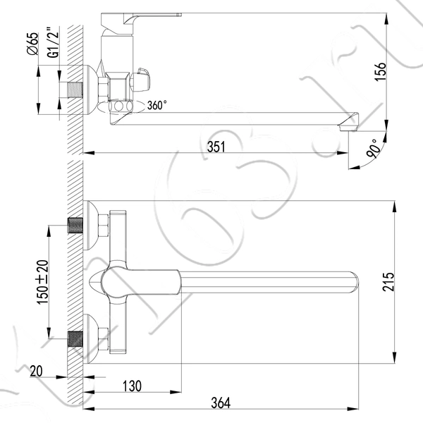 Смеситель Lemark Plus Grace LM1551C универсальный