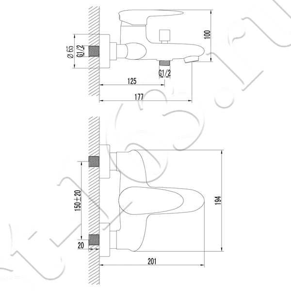 Смеситель Lemark Status LM4402C для ванны