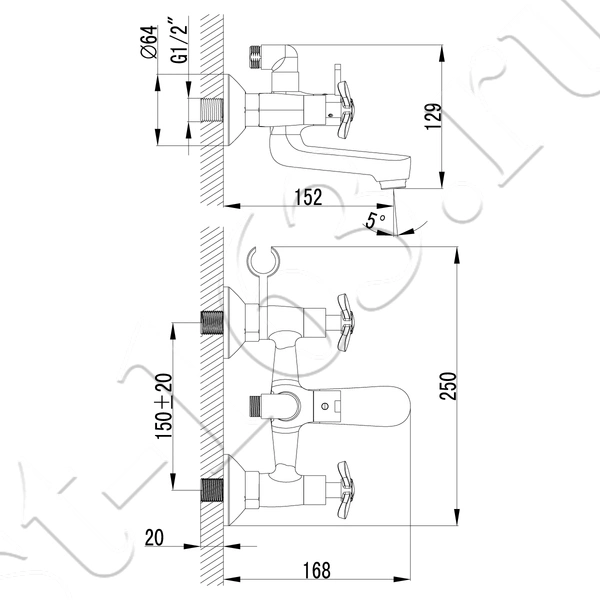 Смеситель Lemark Partner LM6542C для ванны