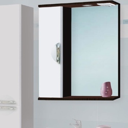 Шкаф зеркальный Ника 700 со светильником левый (венге) купить в один клик