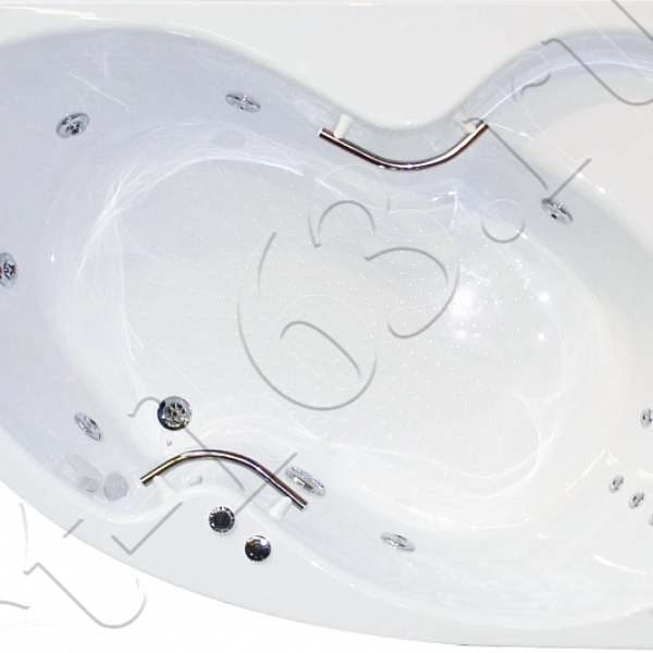 Ванна акрил 169х110 BellRado Индиго асимметричная (левая) на каркасе без панели с ручками и слив-переливом гидромассаж