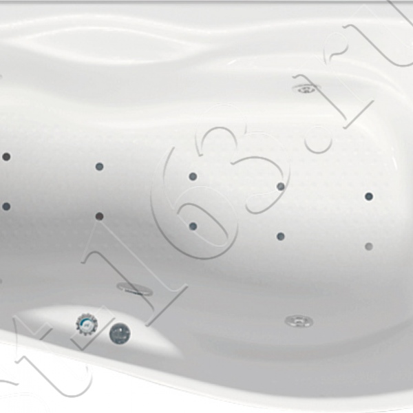 Ванна акрил 169,5х88,5 BellRado Милен асимметричная (левая) на каркасе без панели со слив-переливом гидромассаж
