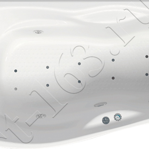 Ванна акрил 168,5х88,5 BellRado Милен асимметричная (правая) на каркасе без панели со слив-переливом гидромассаж
