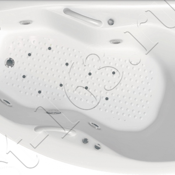 Ванна акрил 167,5х100 BellRado Адель асимметричная (левая) на каркасе без панели с ручками и слив-переливом гидромассаж