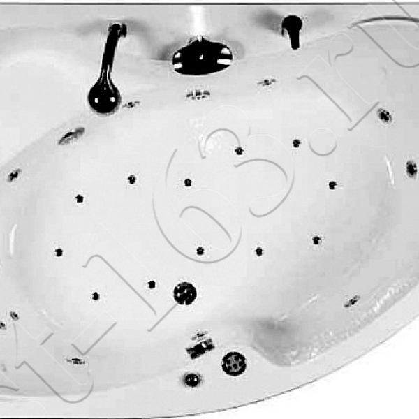 Ванна акрил 160х100 Aquanet Capri 00203911 асимметричная (левая) без каркаса и панели ручка