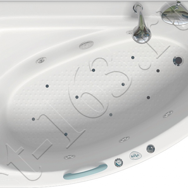 Ванна акрил 150х100 BellRado Орландо асимметричная (правая) на каркасе без панели со слив-переливом гидромассаж