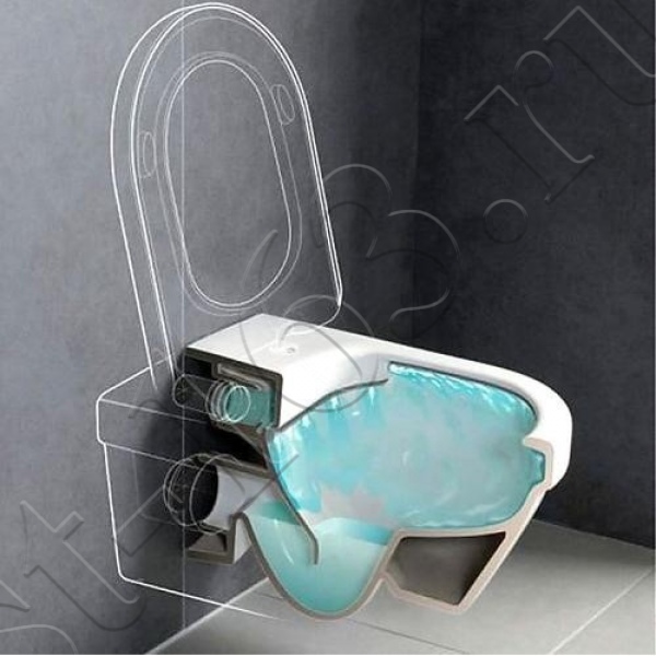 Унитаз подвесной Gustavsberg Hygienic Flush WWC безободковый смыв сид.дюропласт микролифт 5G84HR01
